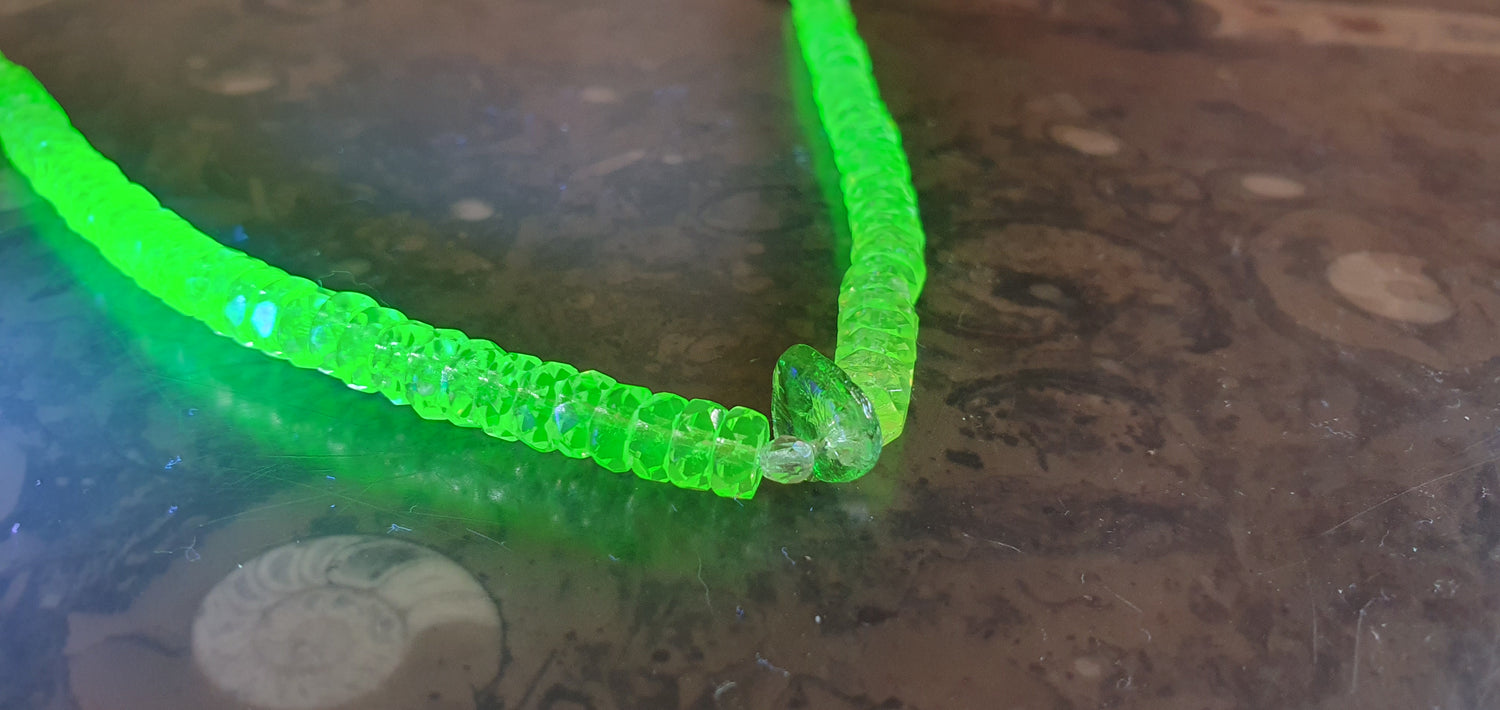 Uranium glass bracelets