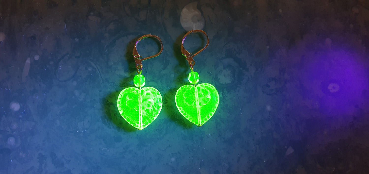 Uranium glass earrings