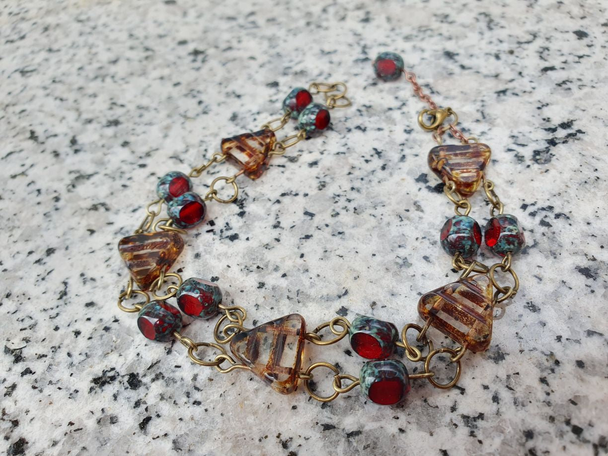 Bohemian glass beads bracelets