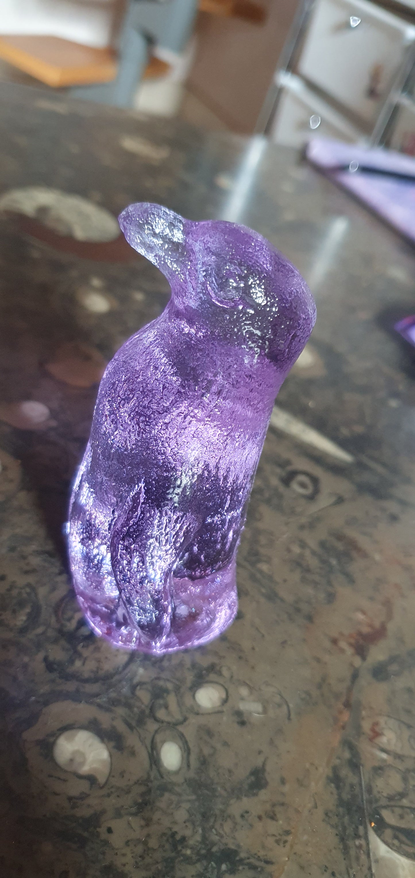 Alexandrit glass penguine figure color change rare collectible item