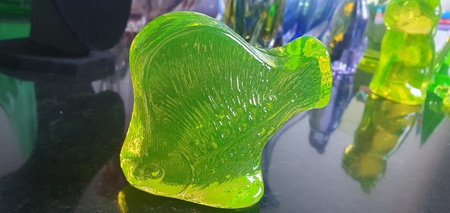 Glowing Uranium glass Fish figure collectible item