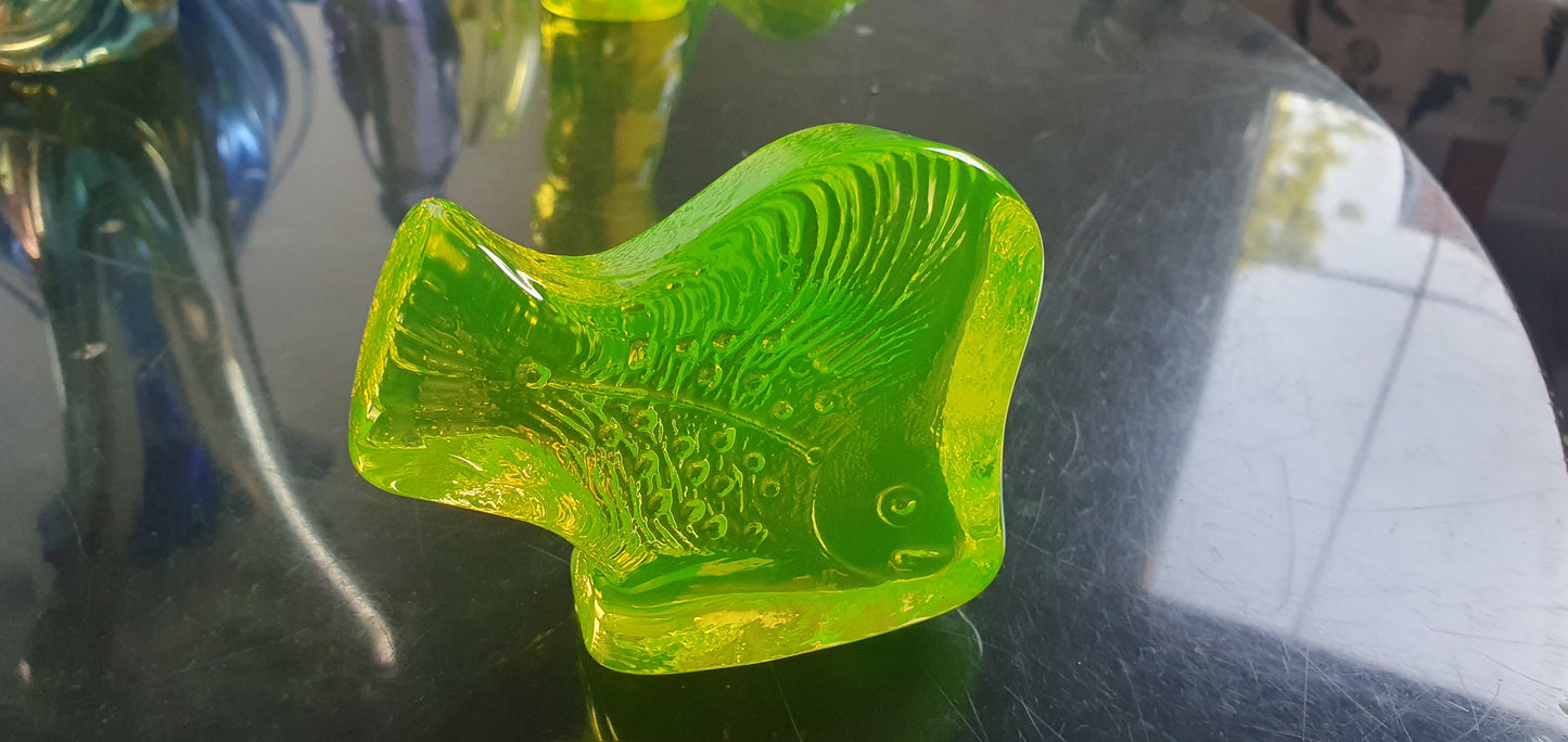 Glowing Uranium glass Fish figure collectible item