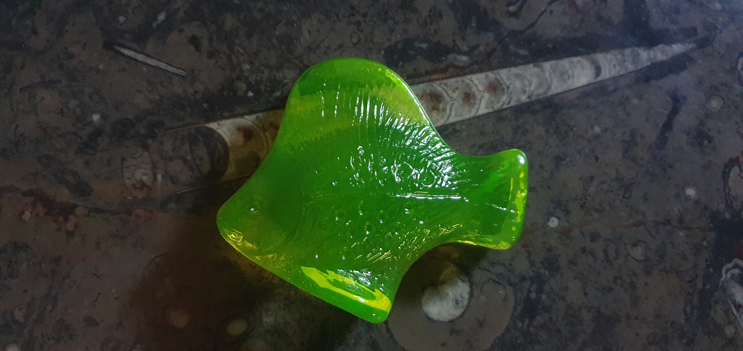 Glowing Uranium glass Fish figure collectible item