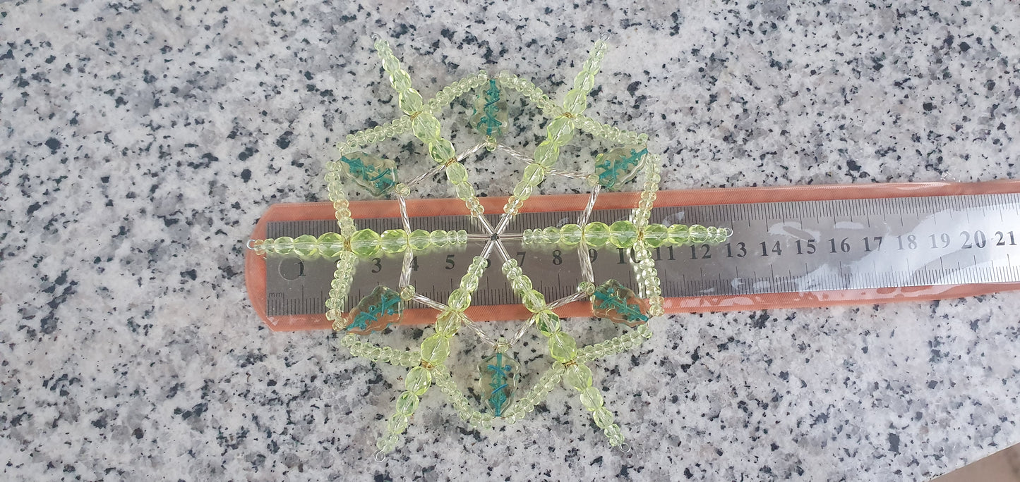 Big uranium glass snowflake Christmas star ornament decoration #01