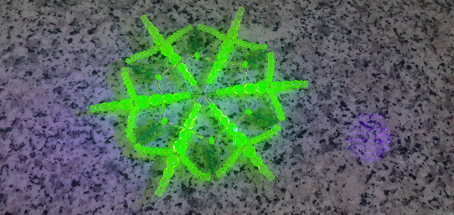 Big uranium glass snowflake Christmas star ornament decoration #01