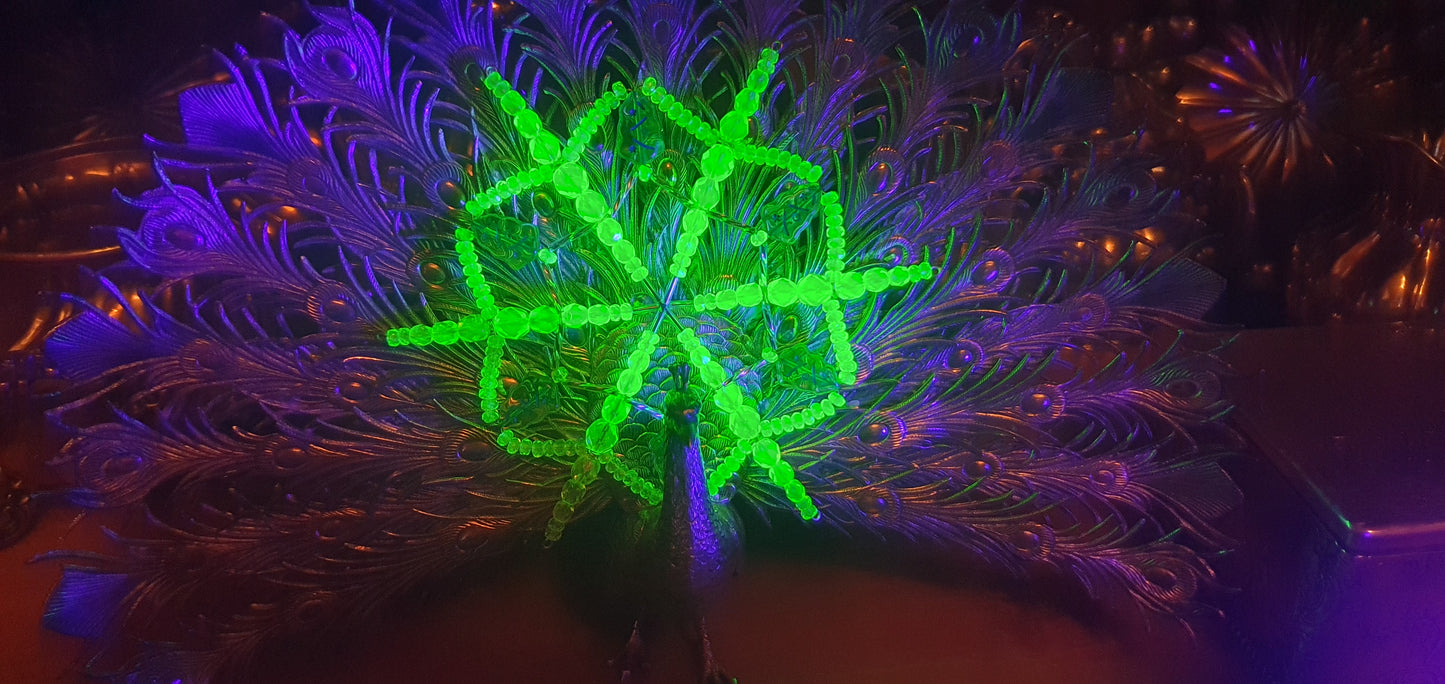 Big uranium glass snowflake Christmas star ornament decoration #01