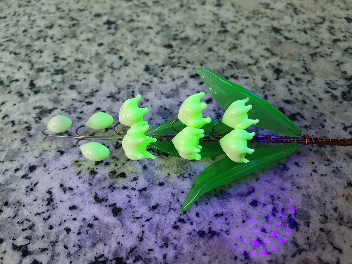 Lily of the Valley Uranium glass Christmas ornament collectible item