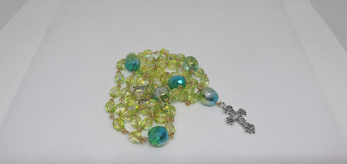 Rosary from czech glass beads vintage style jewelry #24043