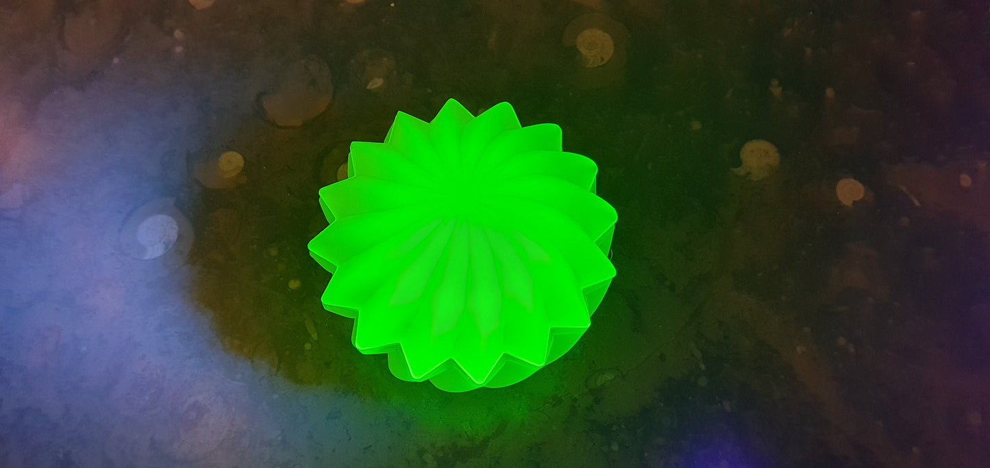 Czech yellow Uranium glass bonbonier matt collectible item