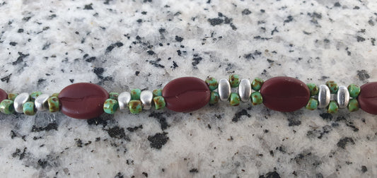 Czech Coffee bean glass beads bracelet jewelry #24072