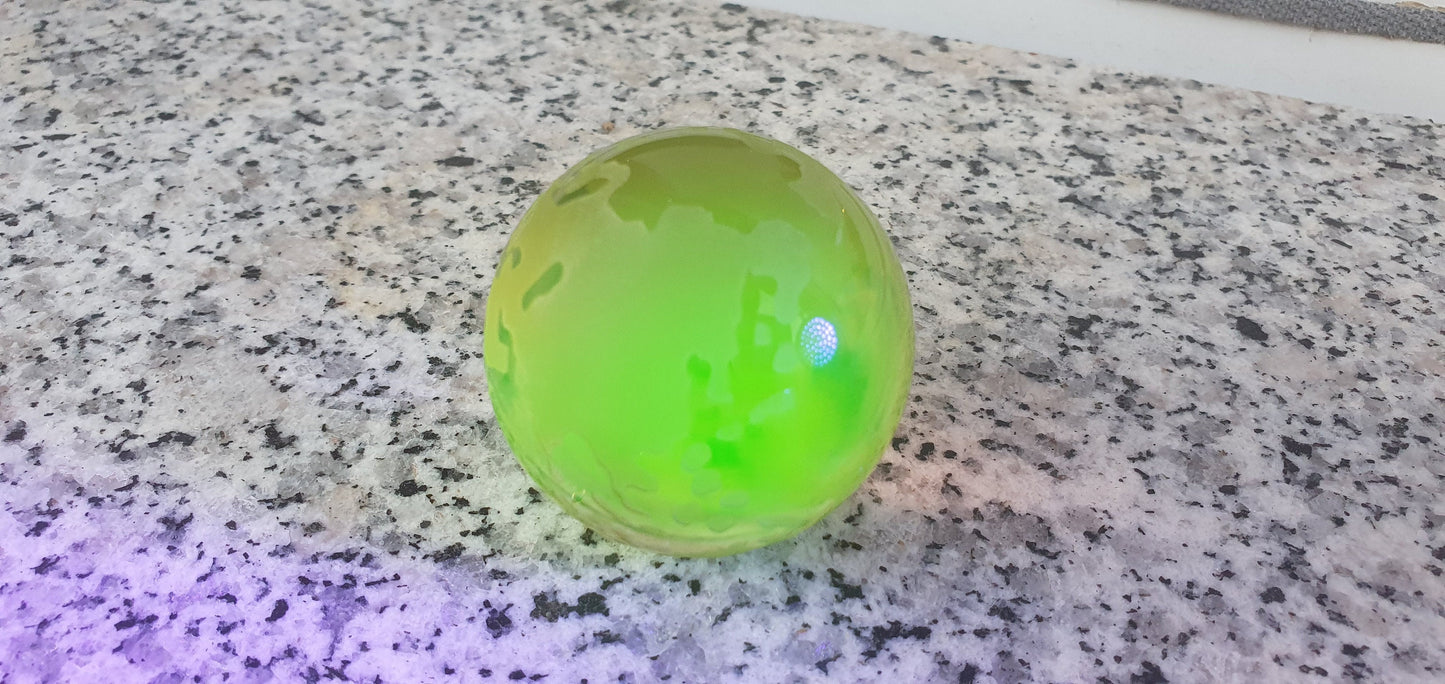 50 mm Earth globe Czech Uranium glass paperweight vaseline collectible item