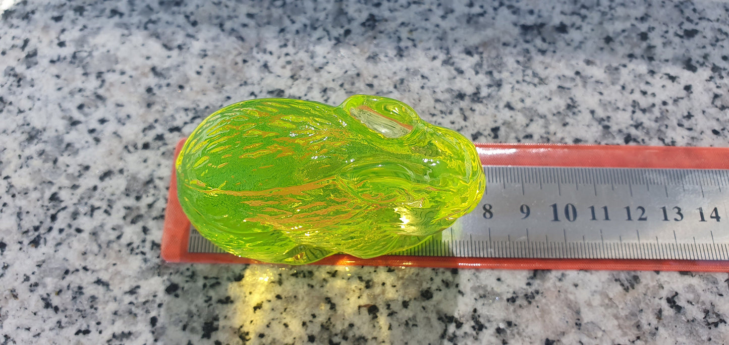 Rabbit Czech Uranium glass vaseline collectible item