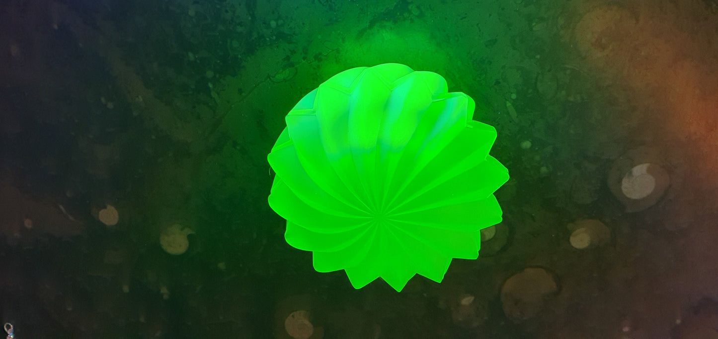 Czech yellow Uranium glass bonbonier matt collectible item