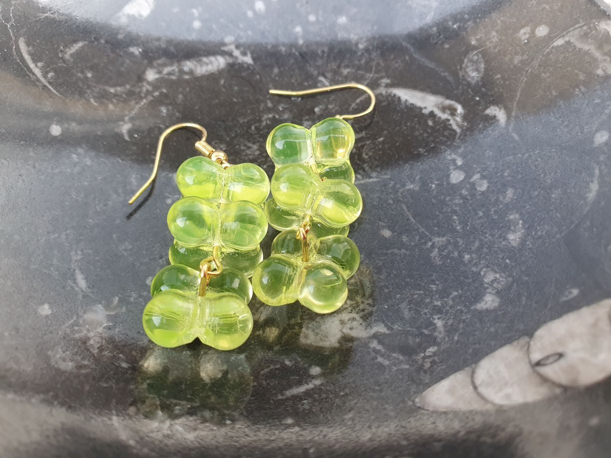 Glowing Uranium glass earrings UR-ER002