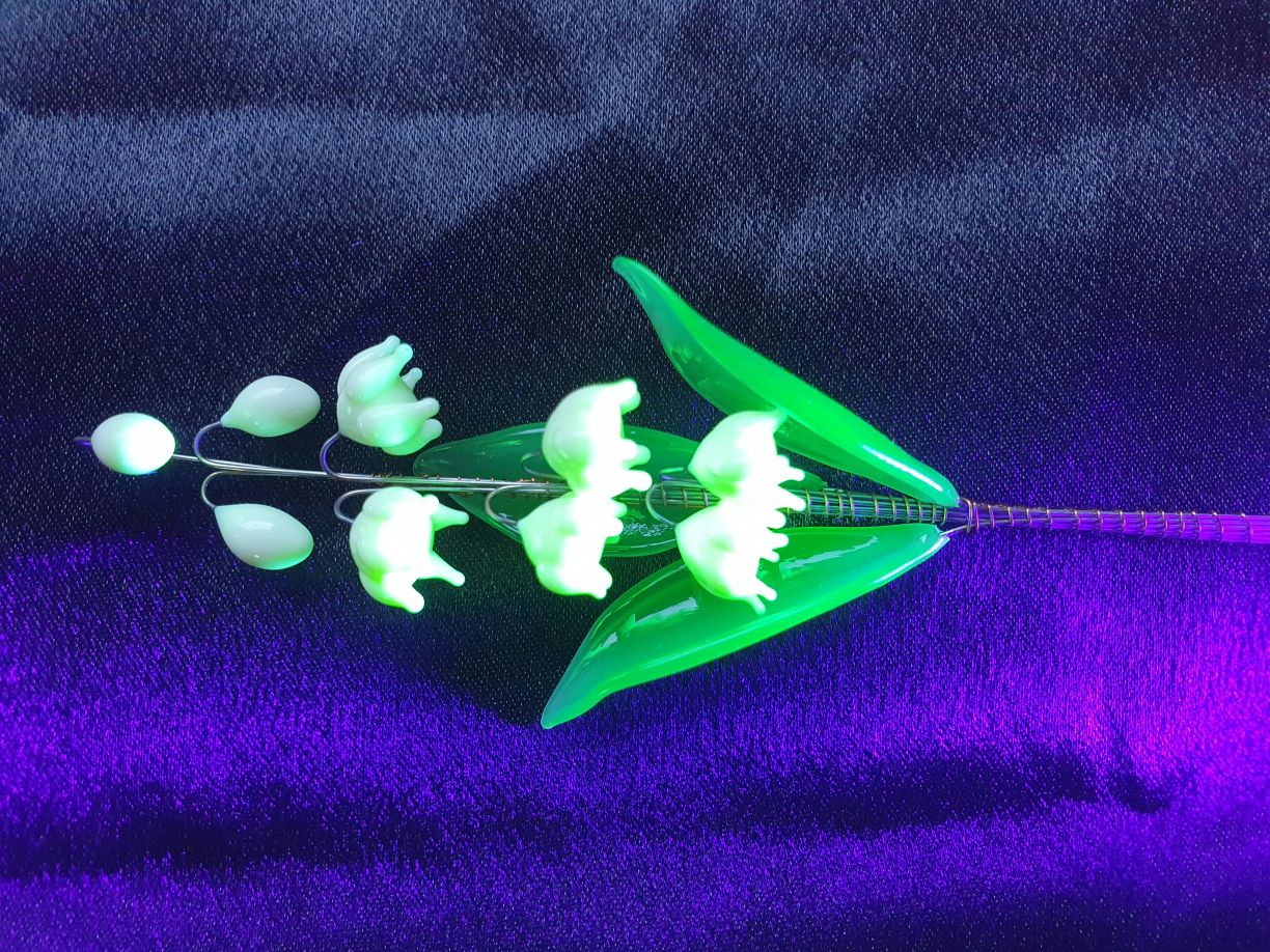 Lily of the Valley Uranium glass Christmas ornament collectible item